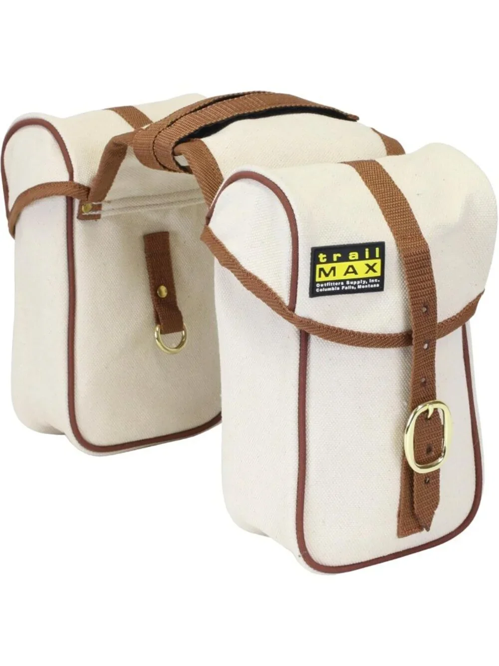 Classic Canvas Horn Bags for Western Saddles - Removable Liners & Brass Hardware